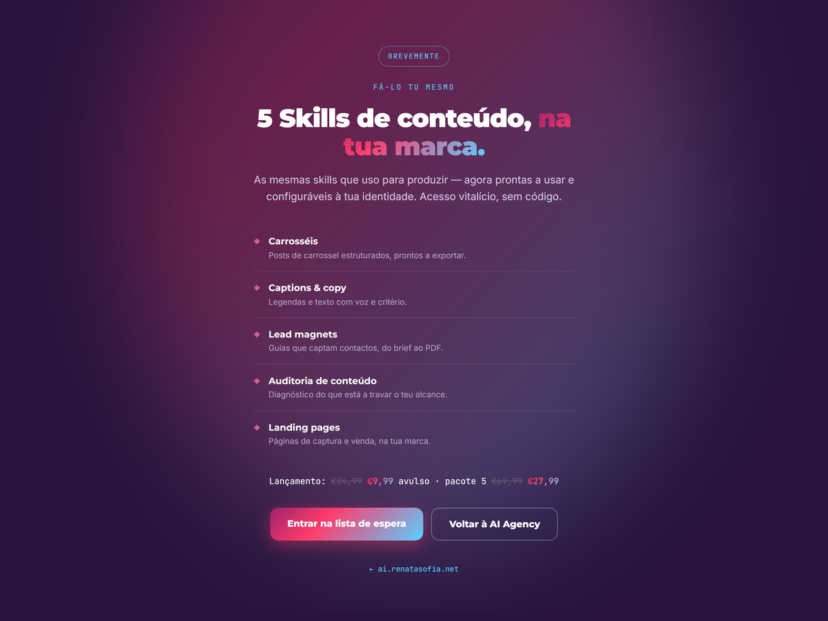 Landing page 5 Skills de conteúdo